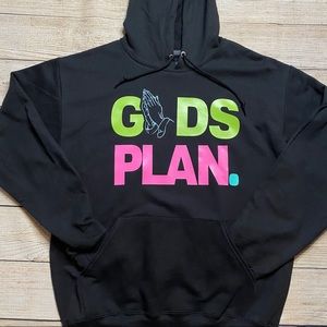 Gods Plan Prayer Hands Neon Colors Men's Hoodie